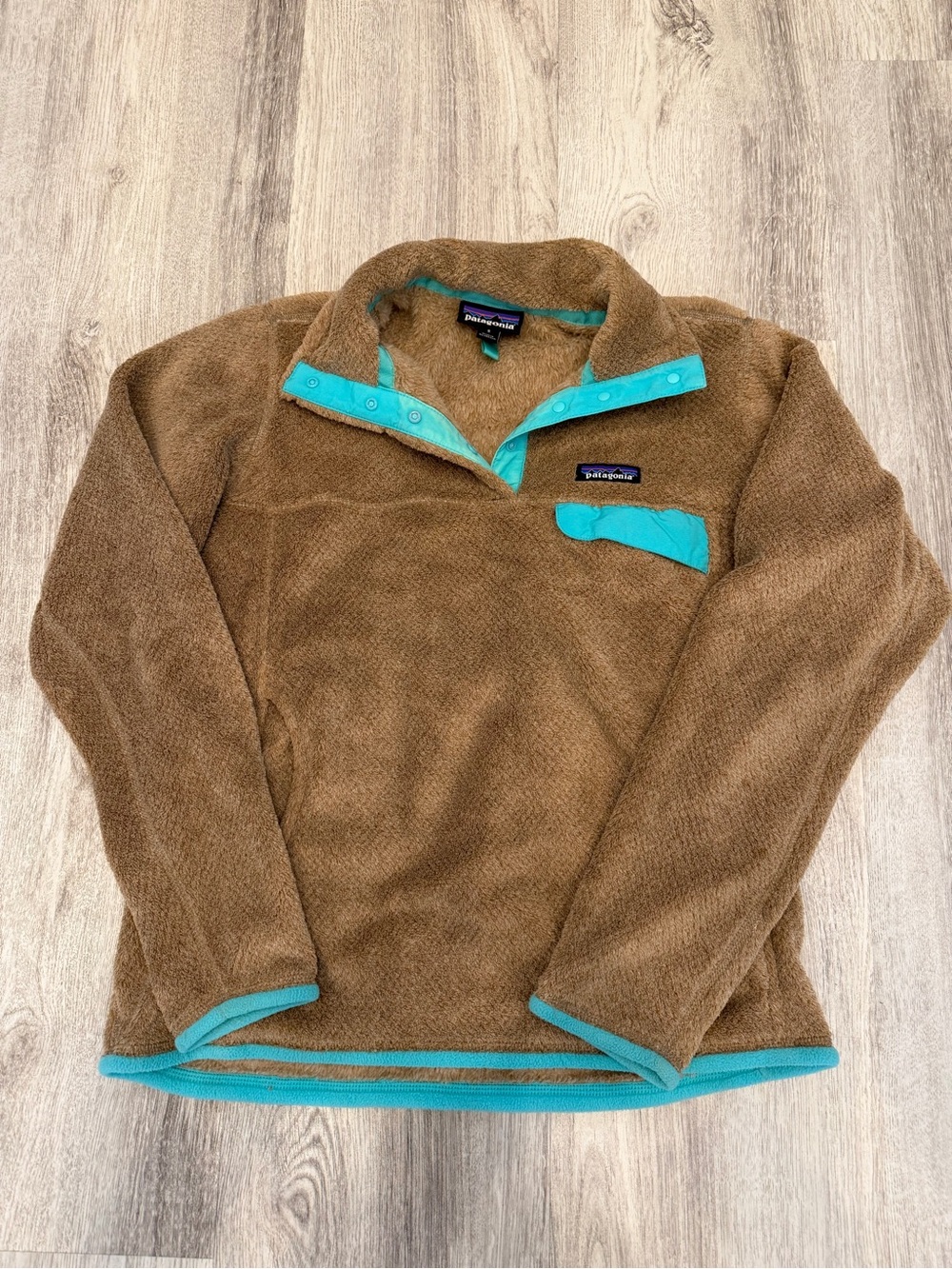Patagonia Women’s Small Brown Teal Re-Tool Snap-T Fleece Pullover